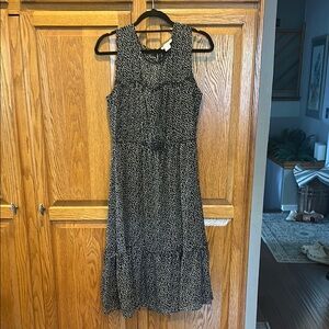Nicole Miller Black and White Ruffled Halter Sundress